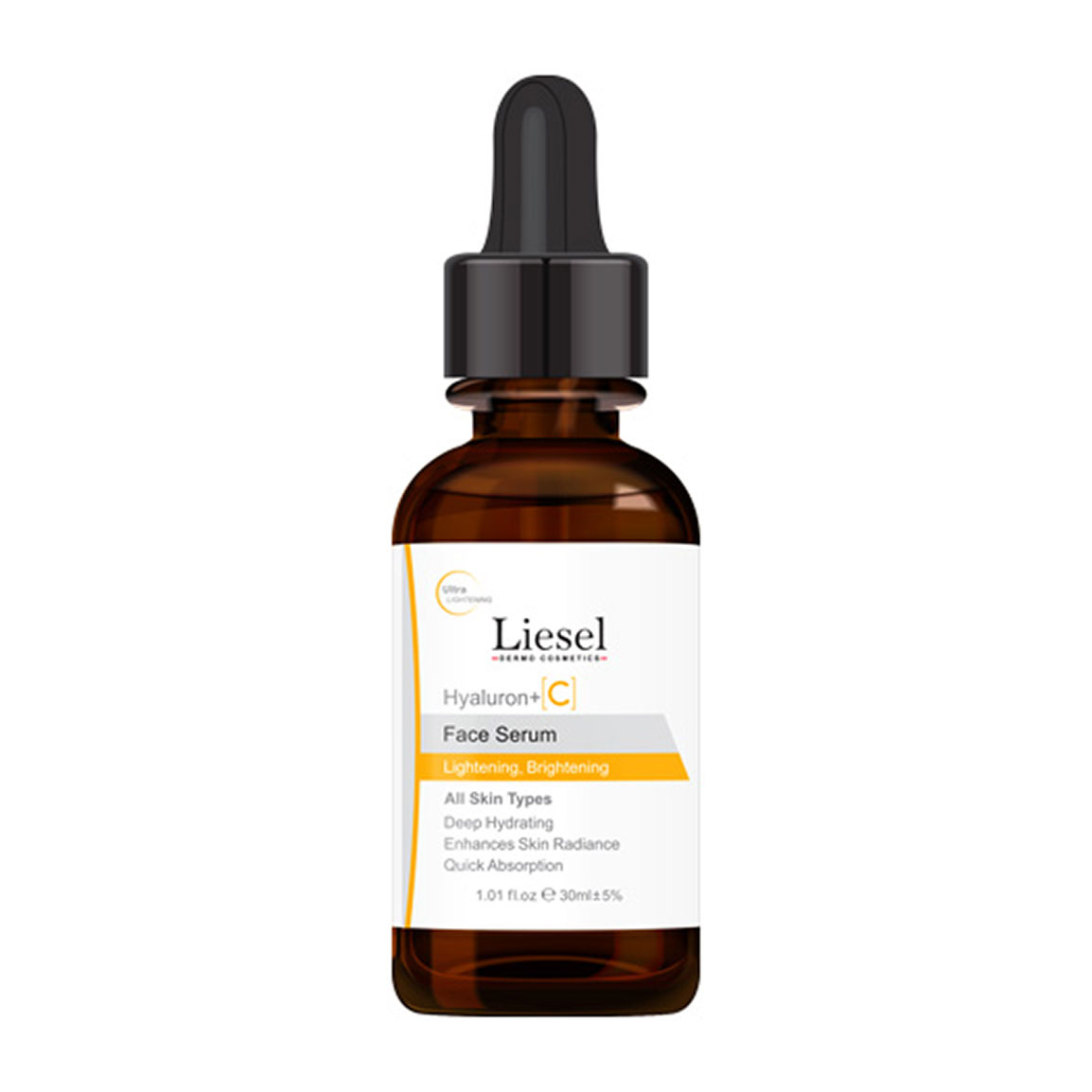 سرم روشن کننده حاوی ویتامین C و  هیالورونیک حجم 30 میلی لیتر Liesel Hyaluron C Face Serum Lightening Brightening 30 ml