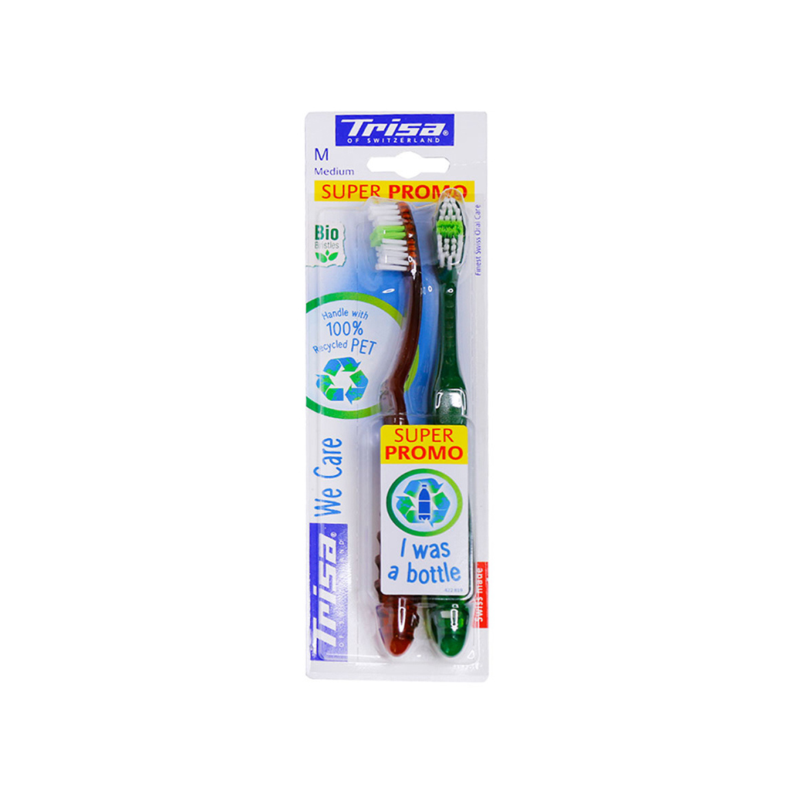 مسواک مدل V-Care با برس متوسط بسته 2 عددی Trisa V Care Toothbrush Medium Pack of 2