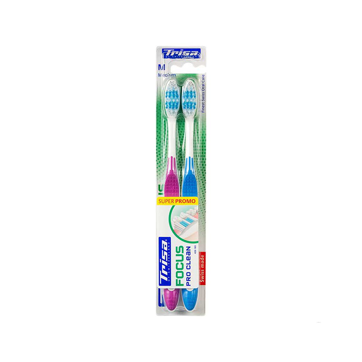 مسواک مدل Focus Pro Clean با برس نرم بسته 2 عددی Trisa Focus Pro Clean Toothbrush Soft Pack of 2