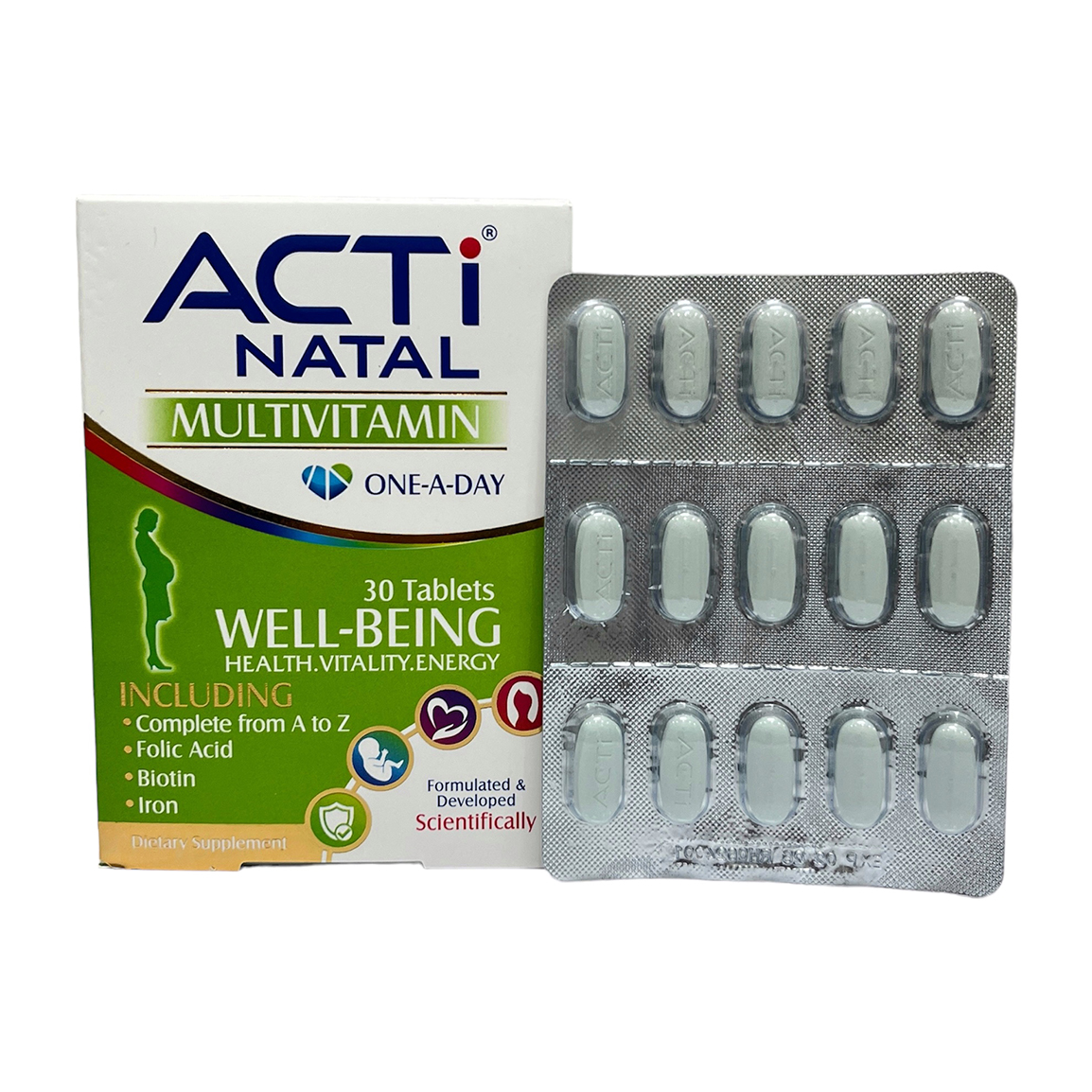 قرص مولتی ویتامین مدل اکتی ناتال بسته 30 عددی Abian Darou Acti Natal 30 Tabs