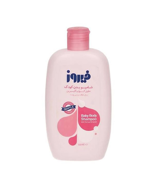 شامپو بدن کودک صورتی حاوی گوار و گلیسیرین 300میل Firooz Pink Baby Body Shampoo 300ml