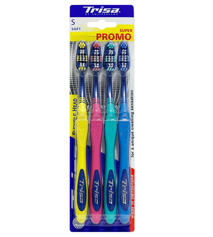 مسواک فلکسیبل هد نرم 4 عددی ارسال با رنگ رندوم Trisa flexible head soft Toothbrush