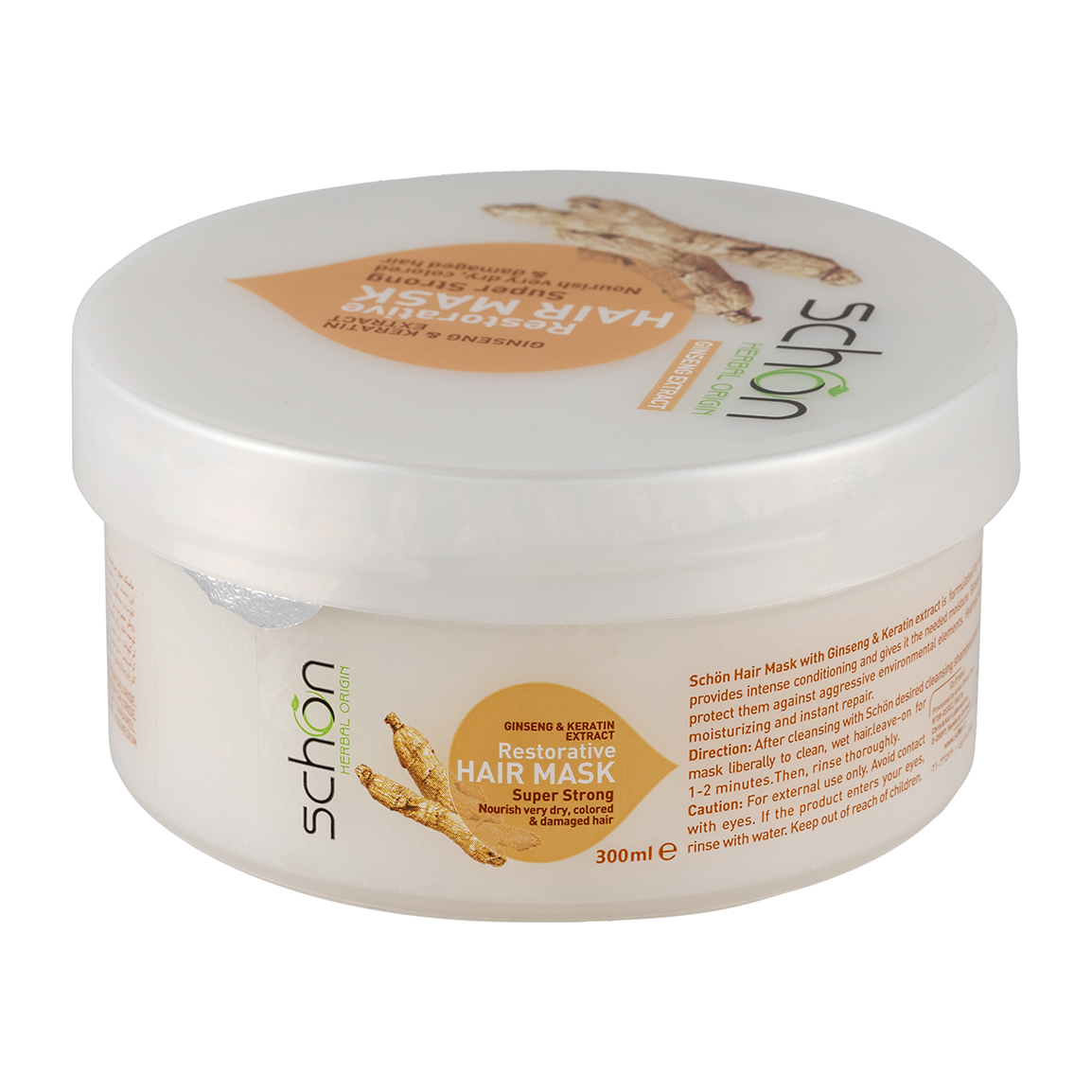 ماسک مو کاسه ای مدل کراتین و جینسینگ حجم 300 میلی لیتر Schon Keratin And Ginseng Hair Mask 300ml