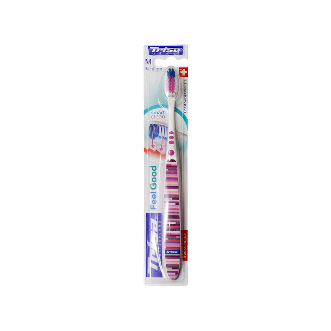 مسواک مدل Feel Good Smart Clean با برس متوسط Trisa Feel Good Smart Clean Toothbrush Medium