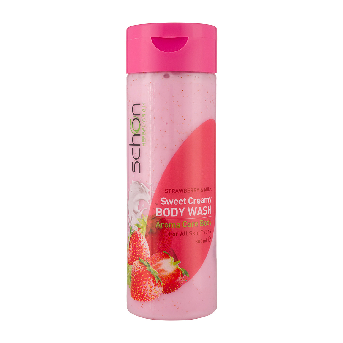 شامپو بدن مدل کرمی شیر توت فرنگی حجم 300 میلی لیتر Schon Creamy Body Wash 300ml