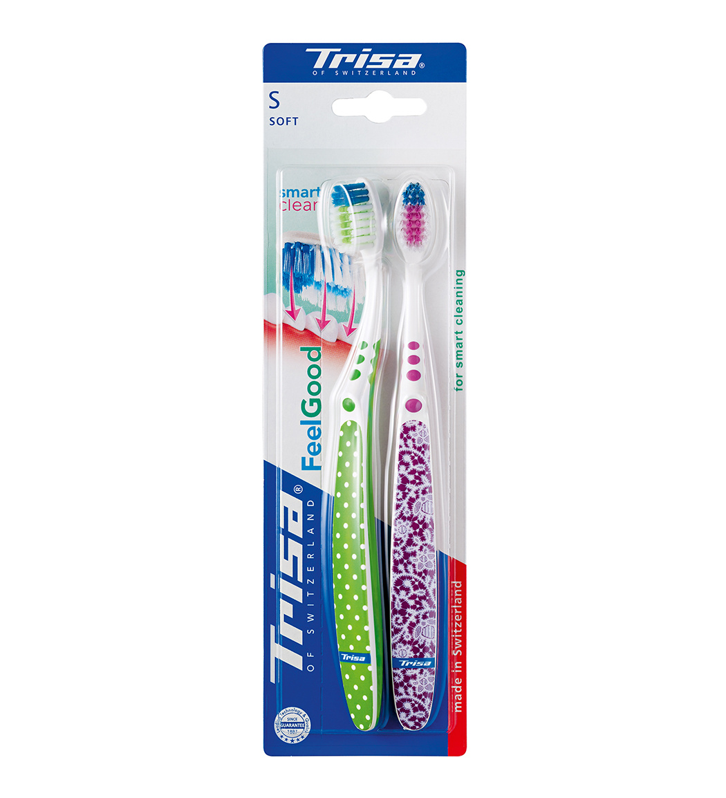 مسواک فيل گود اسمارت کلين نرم 2تايي ارسال با رنگ رندوم Trisa Smart Clean Feel Good Soft Tooth Brush Pack Of 2