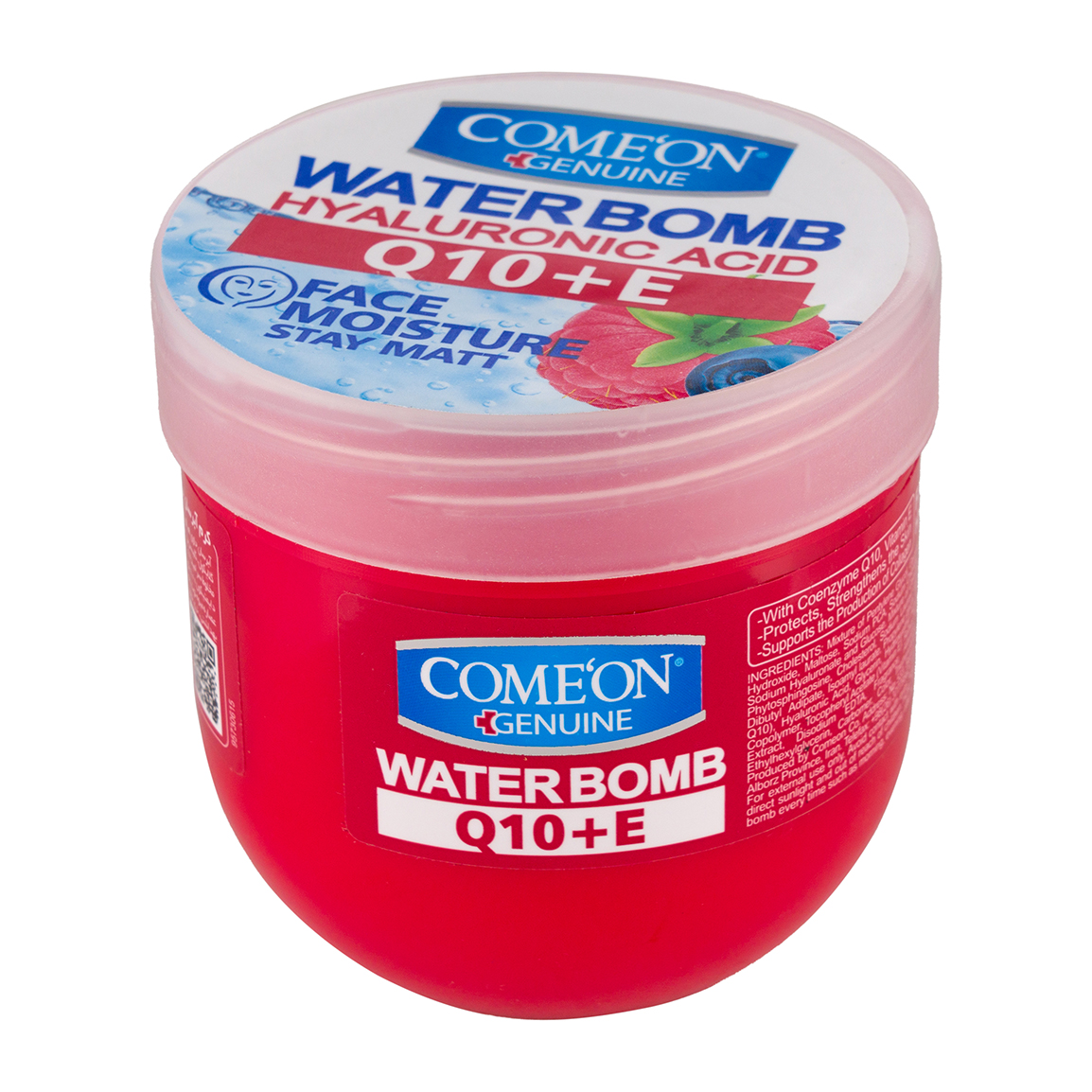 کرم صورت بمب آبرسان حاوی هیالورونیک اسید و کوآنزیم کیوتن با عصاره توت و پشن بری Comeon Water Bomb Face Cream With Hyaluronic Acid And Q10 200ml