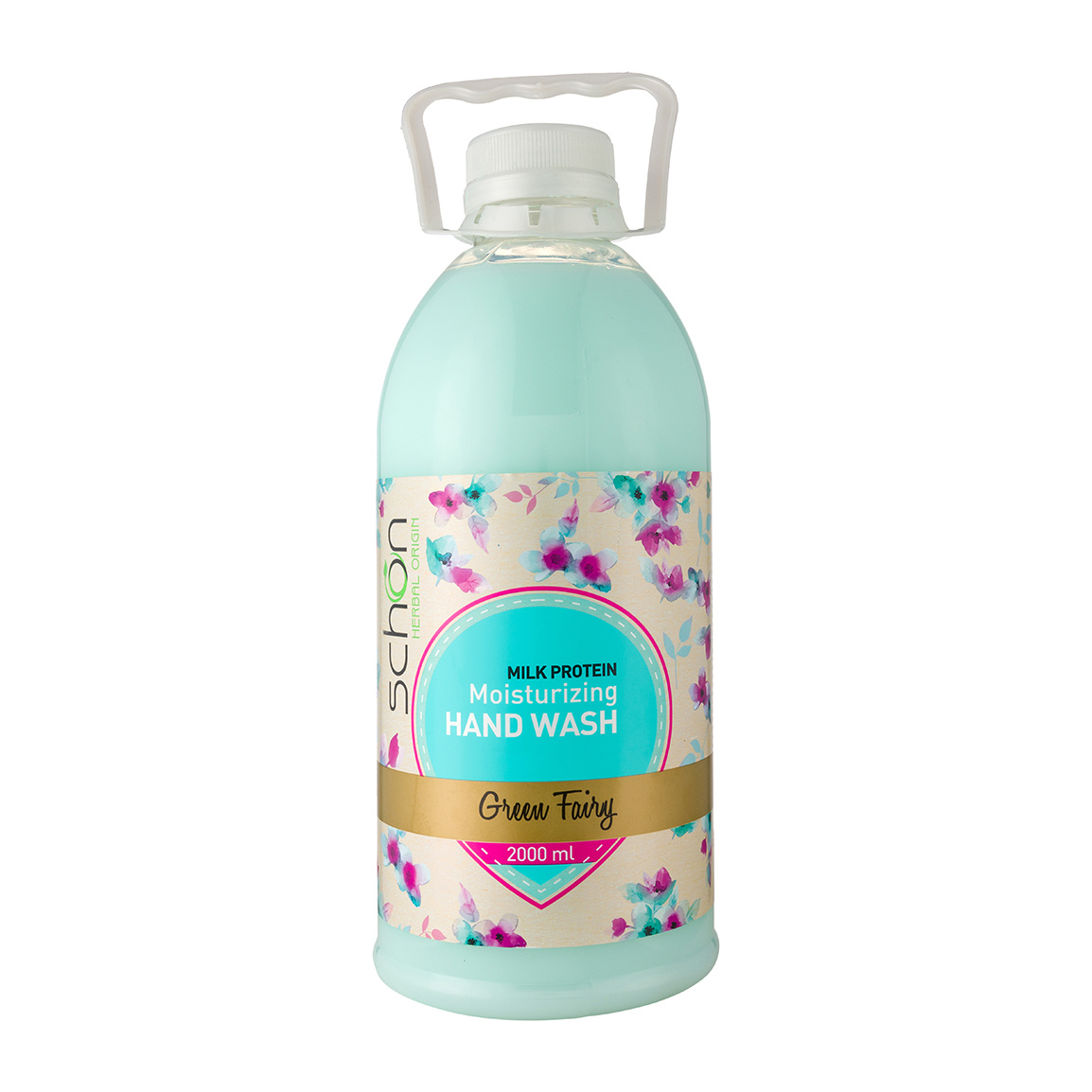 مایع دستشویی آنتی باکتریال کرمی سبزآبی گرین فیری 2000 میل Schon Green Fairy Milk Protein Moisturizing Hand Wash 2000ml