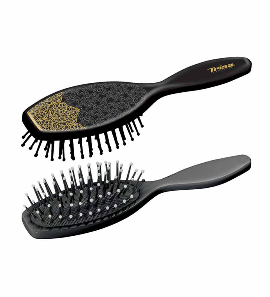 برس تخت کوچک فانتزی براشینگ با پین سیاه پلاستیکی Trisa Fantasy Brushing Small Hairbrush