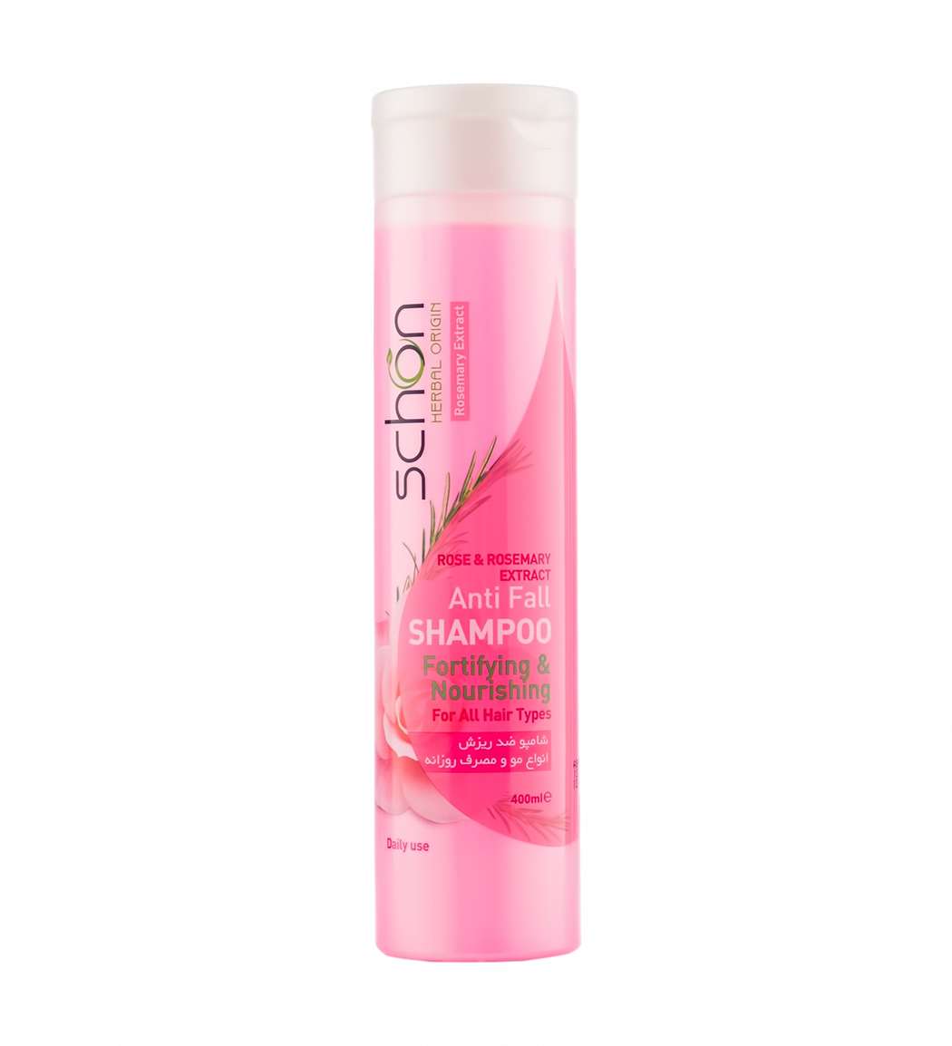 شامپو ضدریزش مدل رز و رزماری حجم 400 میلی لیتر Schon Rose And Rosmary Shampoo
