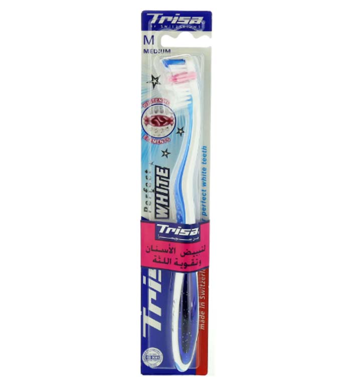 مسواک پرفکت وایت با برس متوسط ارسال با رنگ رندوم Trisa Perfect White Toothbrush