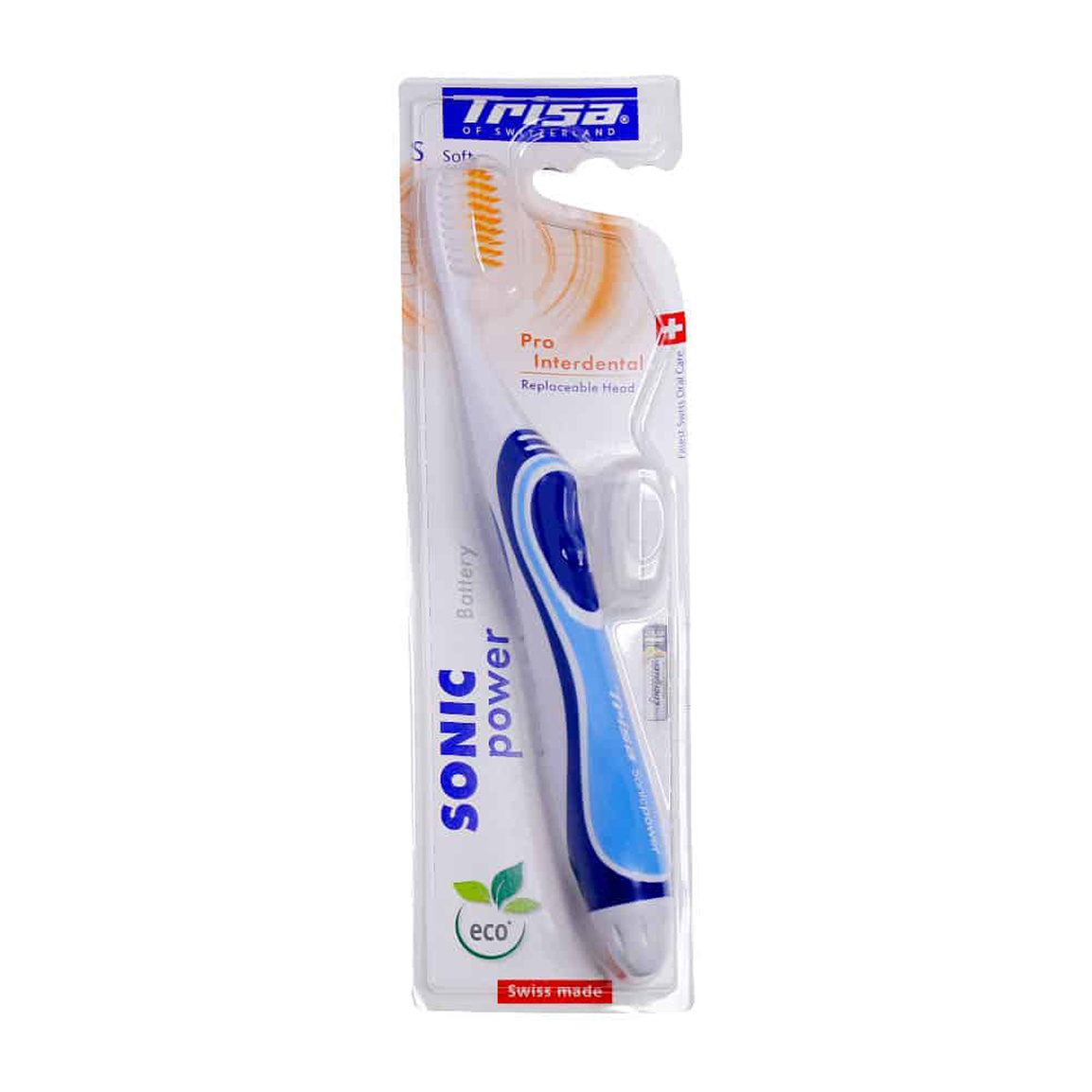 مسواک باطری دار مدل Sonic Power Pro Interdental با برس نرم Trisa Battery Sonic Power Interdental Pro Soft Toothbrush