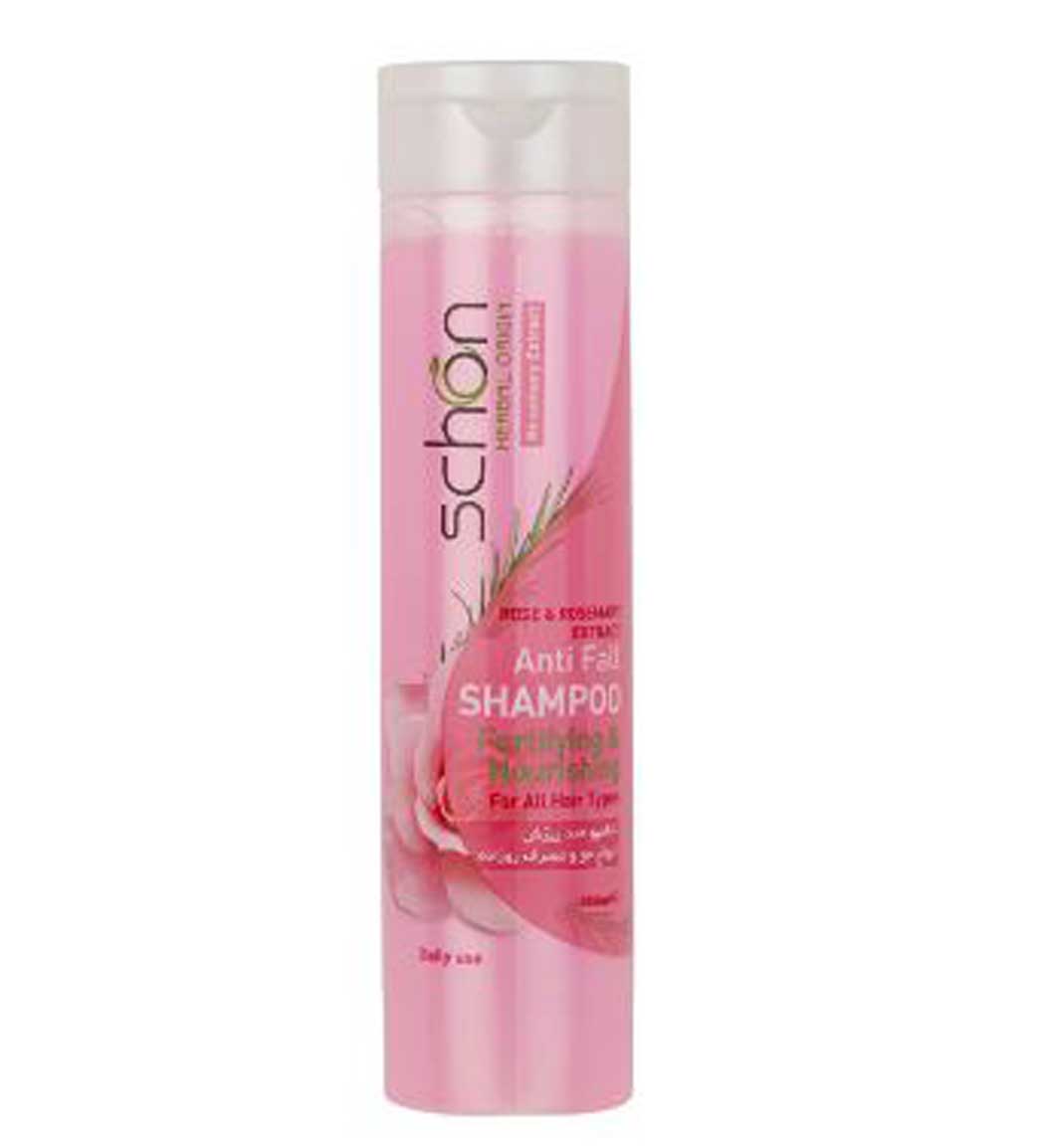شامپو ضدریزش رز و رزماری 250 میلی لیتر schon rose and rosmary shampoo