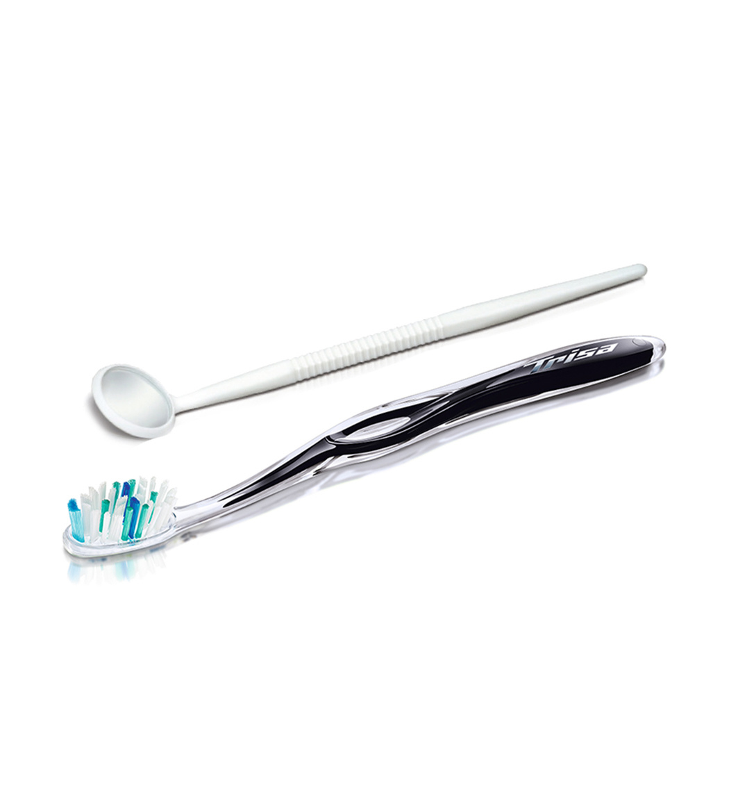 مسواک پروفيلاک کامپليت متوسط با آينه Trisa Profilac Complete Medium Toothbrush