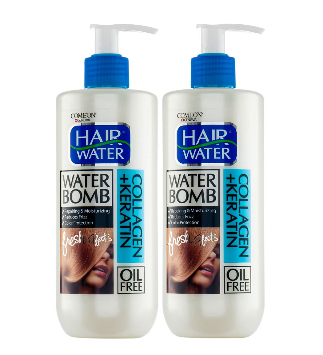 پک دو عددی واتربمب مو هیرواتر مدل کلاژن و کراتین 400میل Comeon Two Collagen Cram For Hair 400ml
