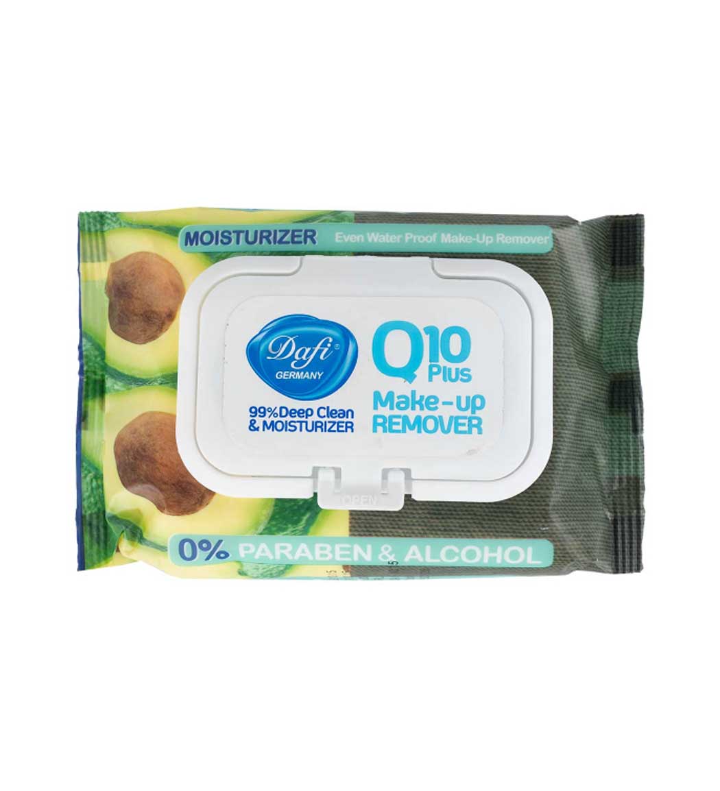 دستمال مرطوب پاک کننده آرایش حاوی Q10 و عصاره آووکادو 50 عددی Dafi Avocado Make Up Remover Wet Wipes 50pcs