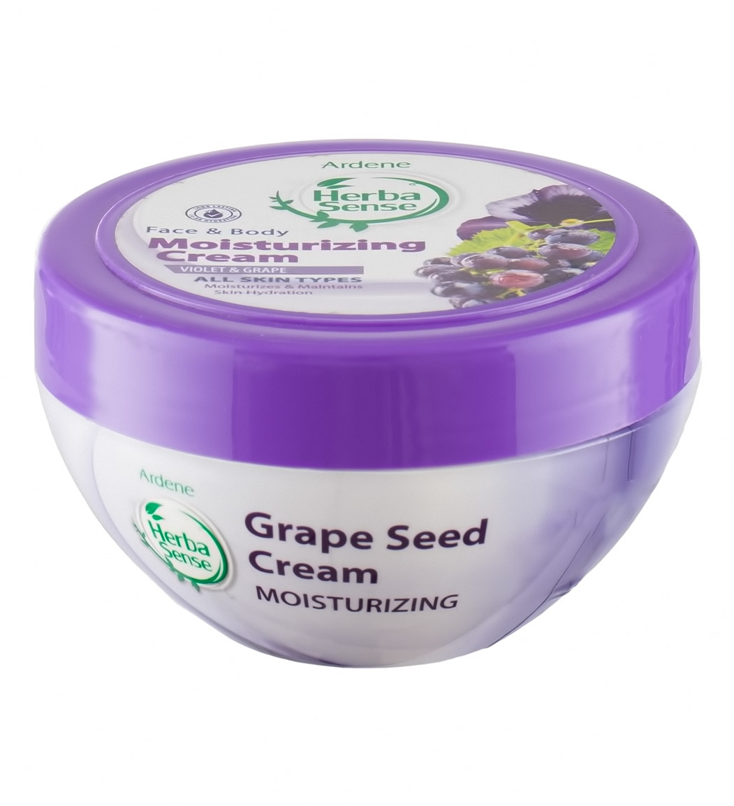 کرم مرطوب کننده صورت و بدن با رایحه انگور و بنفشه هرباسنس 150گرم Ardene Herba Sense Moisturizing Cream Violet And Grape 150g