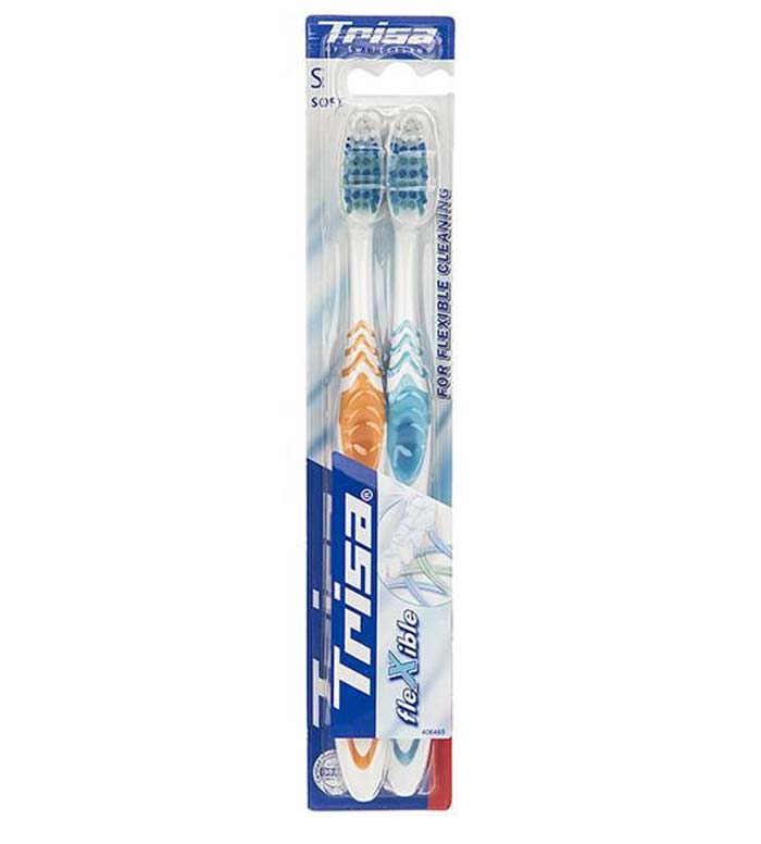 مسواک فلکسیبل با  برس نرم  2 عددی ارسال با رنگ رندوم Trisa flexible soft Toothbrush