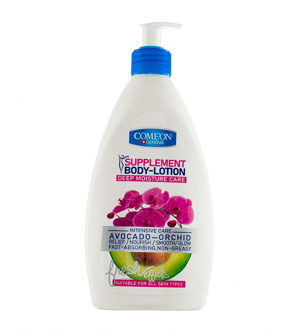 لوسیون بدن و مرطوب کننده با رایحه آووکادو و گل ارکیده مناسب همه پوست ها 510میل Comeon Body Lotion Avocado And Orchid 510ml