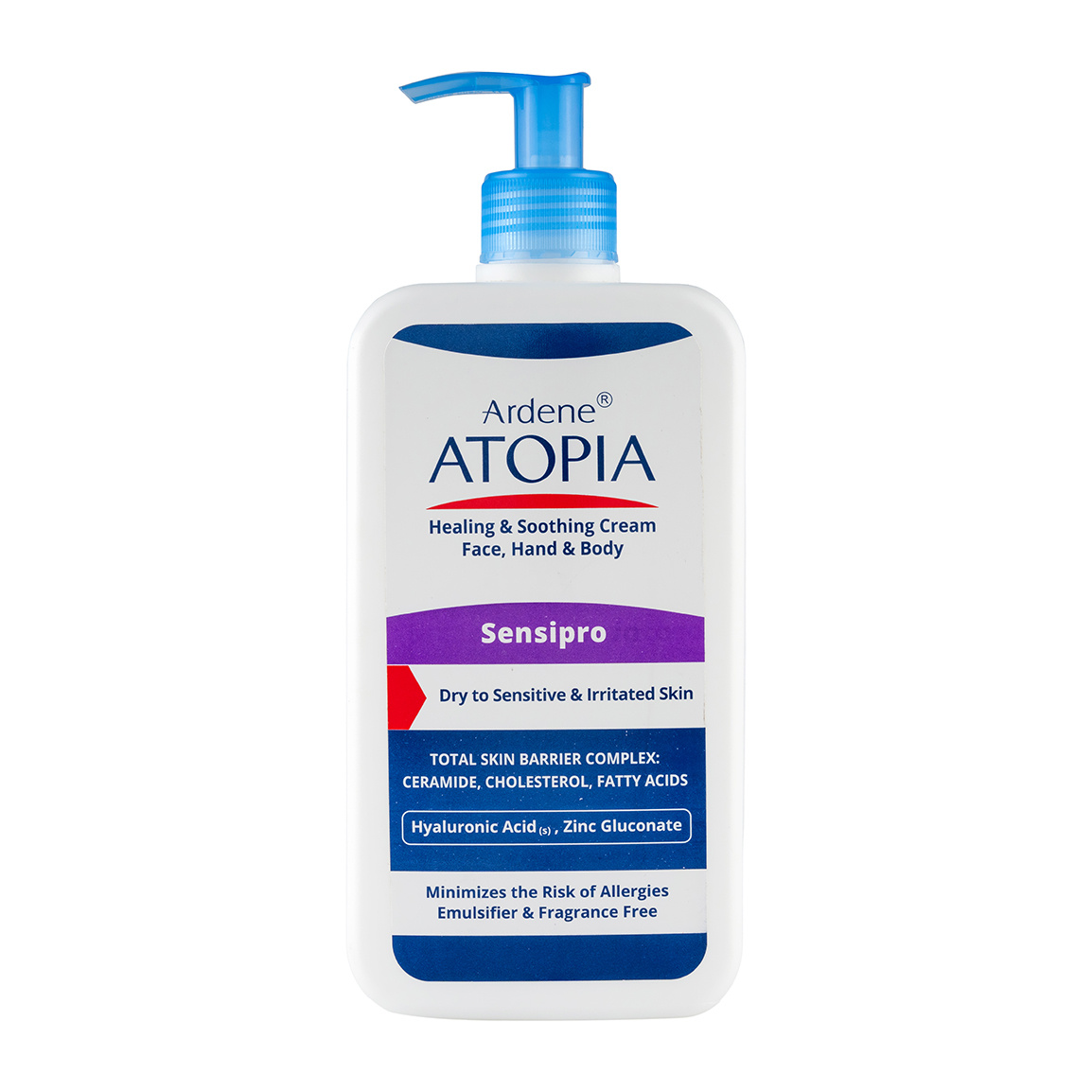 کرم مرطوب کننده دست، صورت و بدن مدل Sensipro  اتوپیا Ardene  Atopia Healing And Soothing Cream 500ml