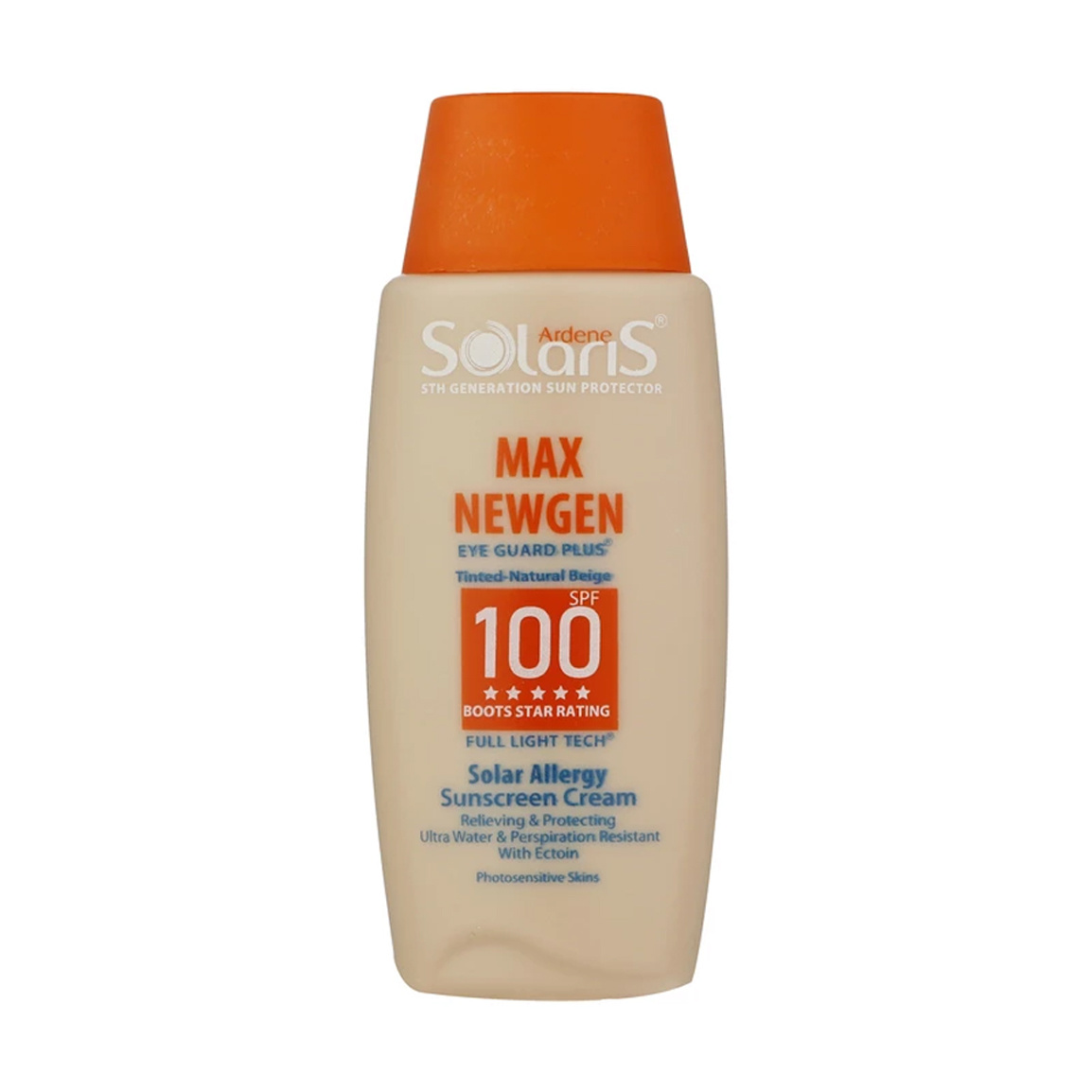 کرم ضد آفتاب سولار آلرژی SPF100 مدل مکس نیوژن 100 میلی لیتر Ardene Solaris SunScreen Cream Max Newgen Solar Allergy 100ml