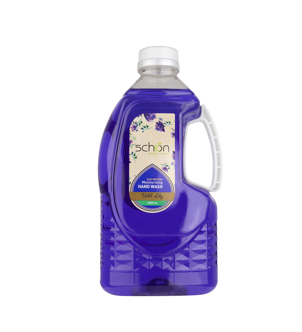 مایع دستشویی آنتی باکتریال شفاف بنفش ویولت لیلی 2000 میل Schon Violet Lily Silk Protein Moisturizing Hand Wash 2000ml