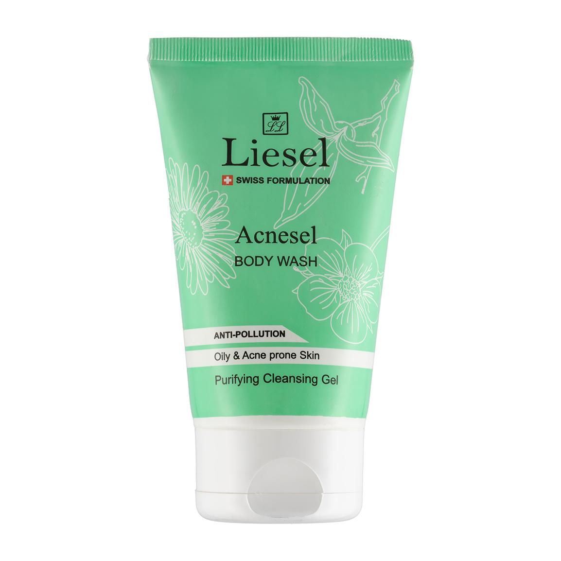 ژل شستشوی بدن پوست چرب آکنه سل 150میل Lisel Body Wash Gel Acnesel For Oily Acne Prone Skin 150ml