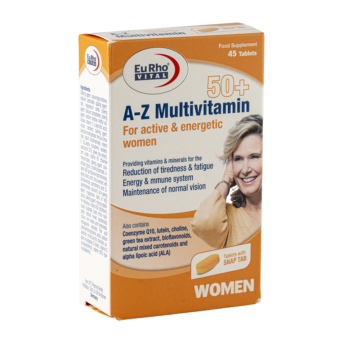 قرص مولتی ویتامین A و Z بانوان بالای 50 سال بسته 45 عدد Eurho Vital A Z Multivitamin 50 For Women 45 Tabs