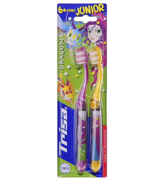 مسواک جونیور دو عددی دخترانه ارسال با رنگ رندوم Trisa junior Toothbrush