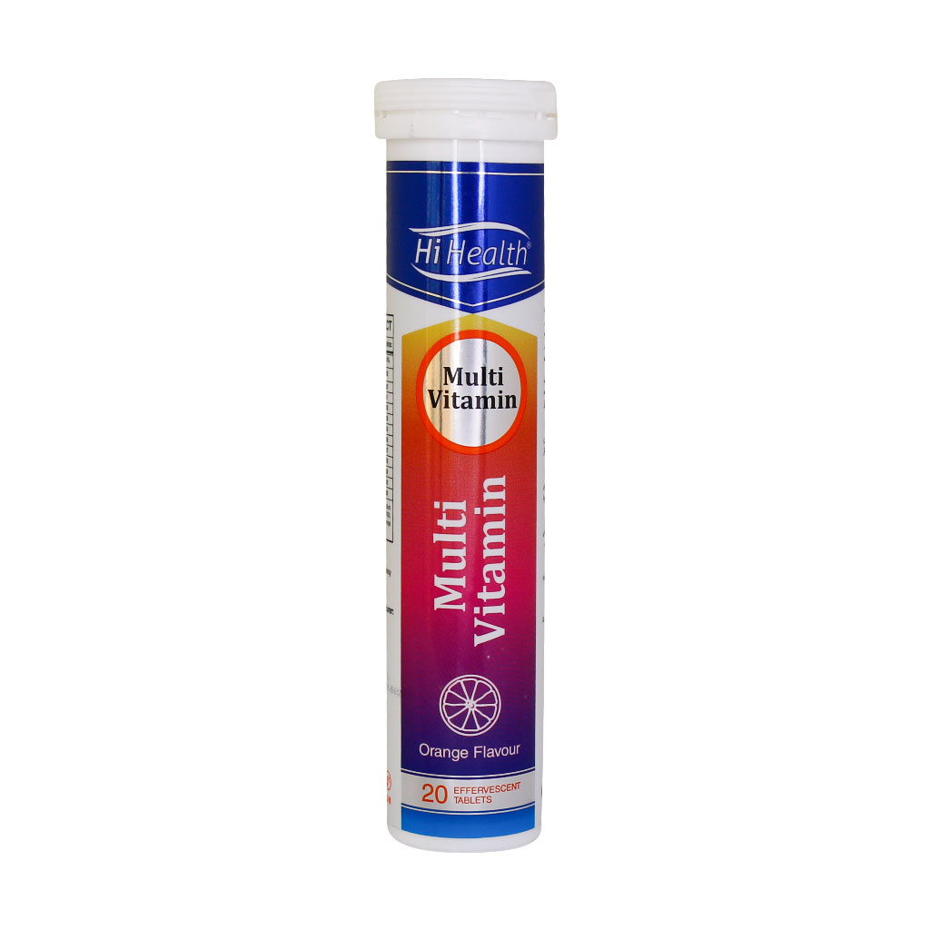 قرص جوشان Multivitamin بسته 20 عددی Hi Health Multivitamin 20 Effervesvent Tablets