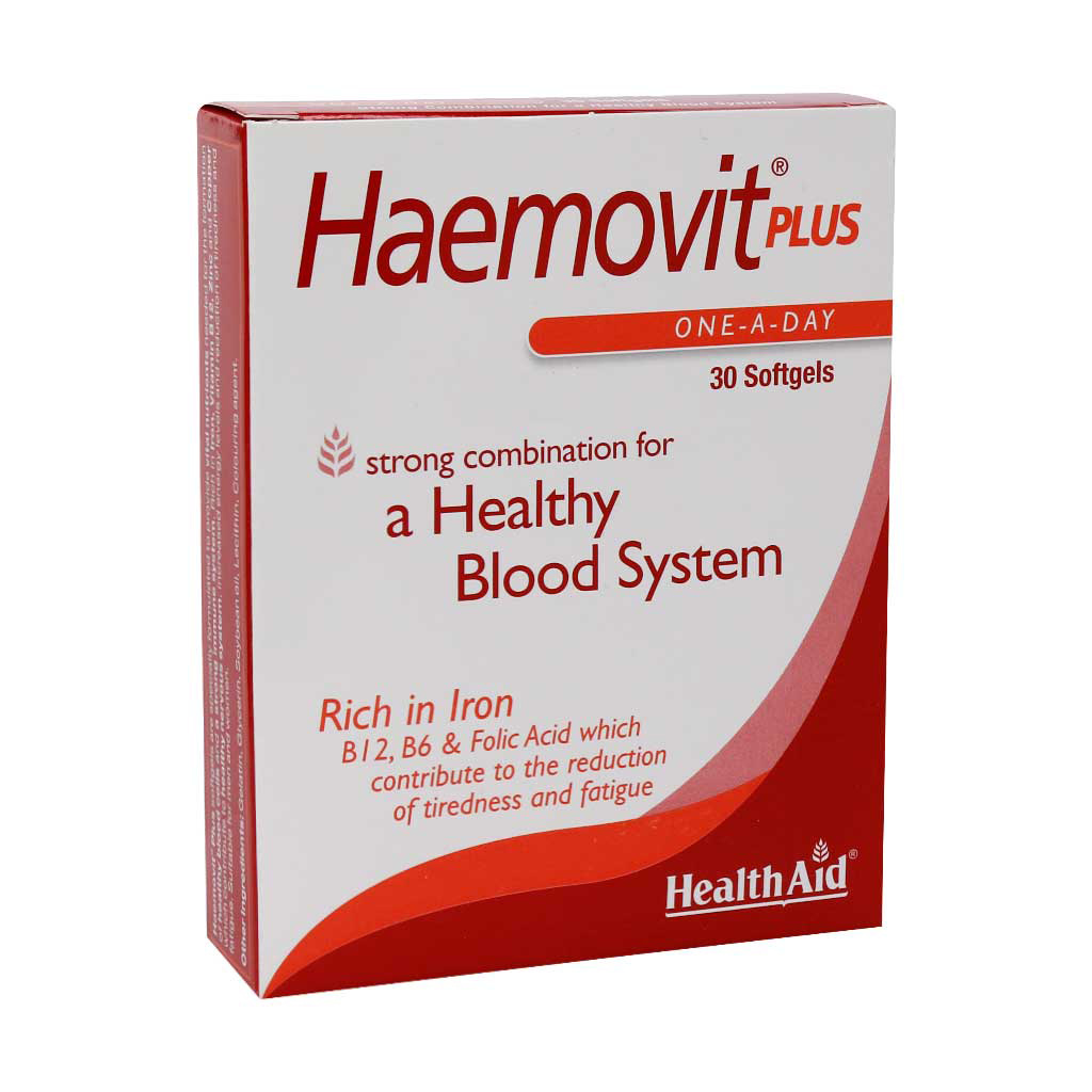 کپسول هموویت پلاس بسته 30 عددی Health Aid Haemovit Plus 30 Caps
