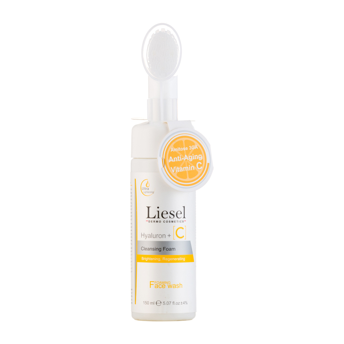 فوم شستشوی صورت دارای ویتامین C و هیالورونیک اسید حجم 150میلی لیتر Liesel Vitamin C And Hyaluronic Acid Foaming Face Wash 150 ml