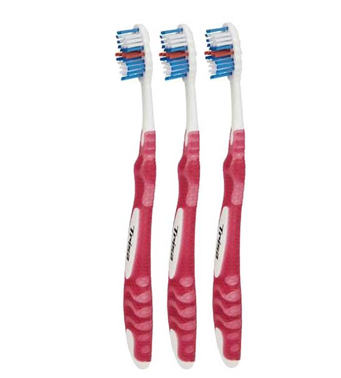 مسواک کول اند فرش برس متوسط  3 عددی ارسال با رنگ رندوم Trisa cool and fresh medium Toothbrush