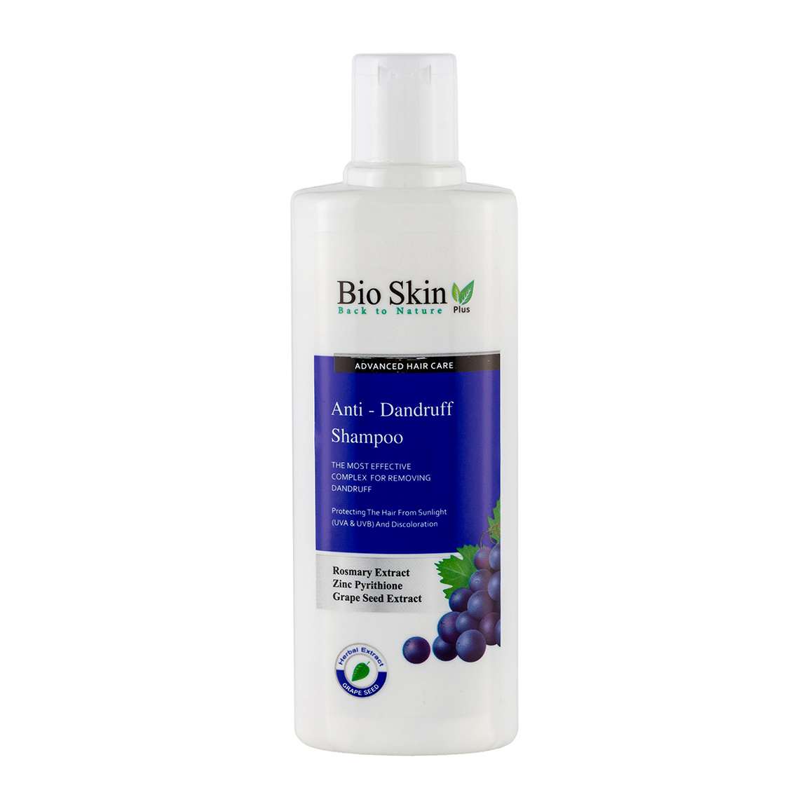 شامپو ضد شوره حاوی عصاره انگور حجم 200 میلی لیتر Bio Skin Grape Seed Extract Anti Dandruff Hair Shampoo 200 ml