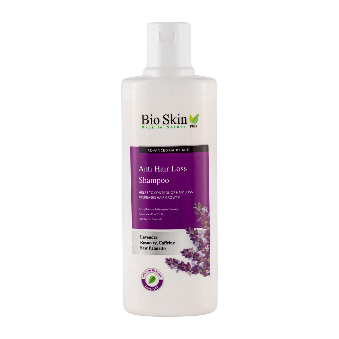 شامپو تقویت کننده مو با رایحه لاوندر حجم 200 میلی لیتر Bio Skin Lavender Flavor Hair Strengthening Hair Shampoo 200 ml