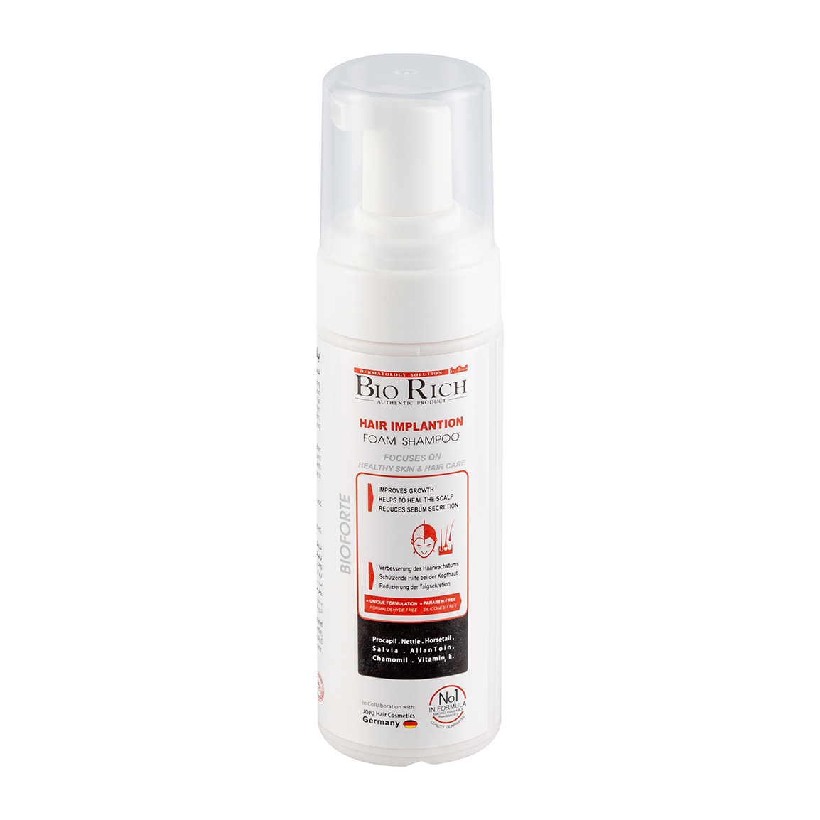 شامپو فوم مناسب بعد کاشت مو حجم 150 میلی لیتر Biorich Bioforte Hair Implation Foam Shampoo 150 ml
