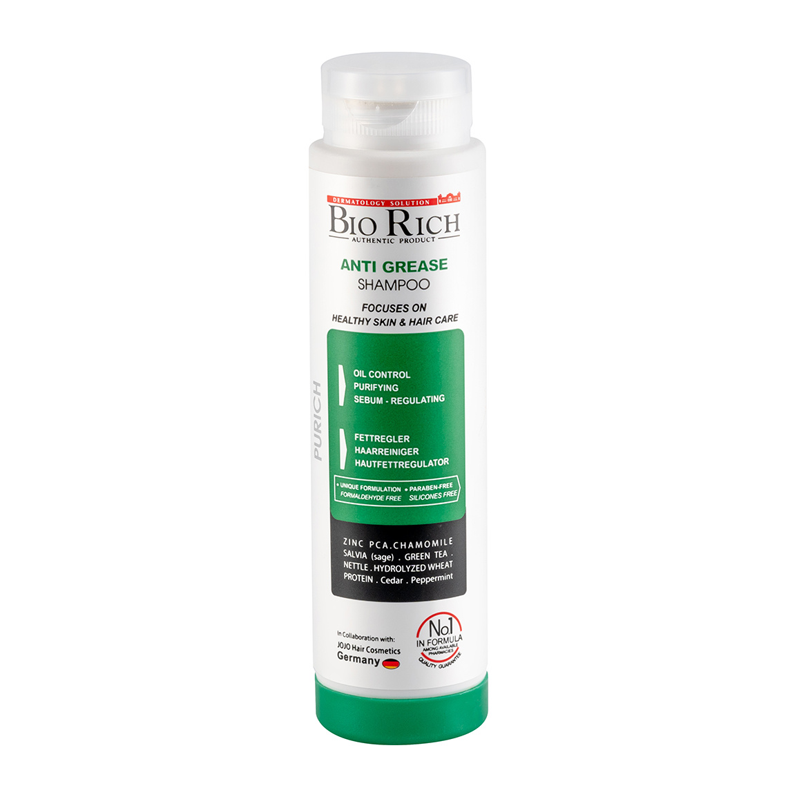 شامپو مناسب مو چرب حجم 250 میلی لیتر Biorich Anti Grease Shampoo 250 ml