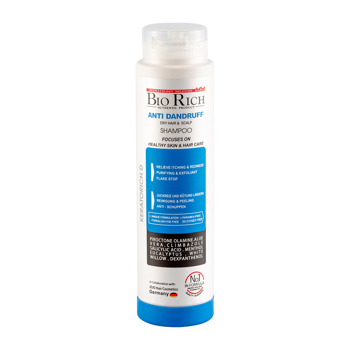شامپو ضد شوره مدل Keratorich D مناسب مو خشک حجم 250 میلی لیتر Biorich Keratorich D Anti Dandruff Shampoo 250 ml
