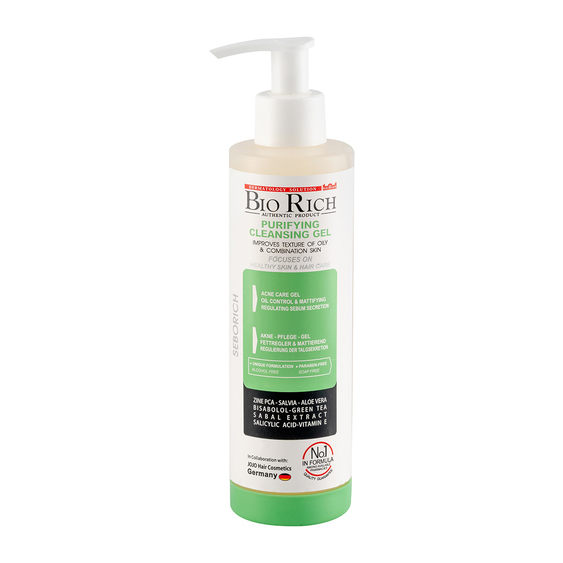 ژل شستشوی پوست مناسب پوست چرب و مختلط حجم  200 میلی لیتر Biorich Seborich Purifying Cleansing Gel For Oily And Combination Skin 200 ml