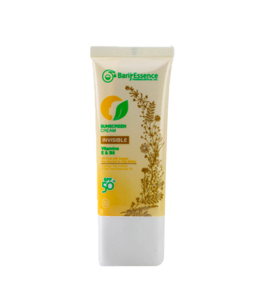ضد آفتاب بی رنگ SPF50 پوست نرمال تا چرب 60میل Barij Essence Invisible Sunscreen Cream  SPF50 For Normal To Oily Skin 60ml