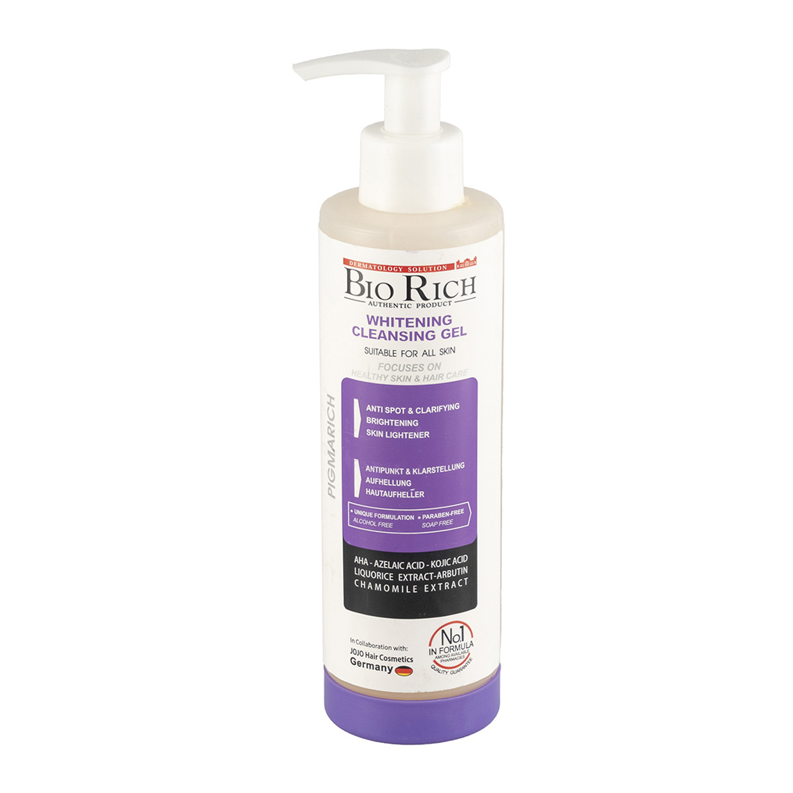 ژل شستشو صورت مدل روشن کننده مناسب انواع پوست حجم 200 میلی لیتر Biorich Whitening Cleansing Gel For All Skin Type