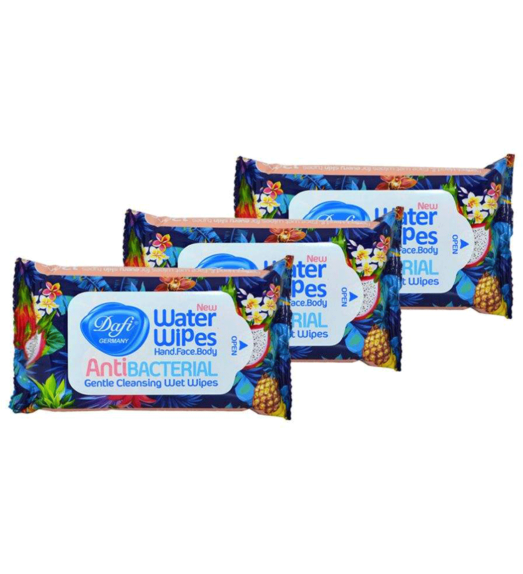 دستمال مرطوب مدل Anti bacterial کد 2 پک 3 عددی Dafi Three Anti Bacterial Wipes Pack