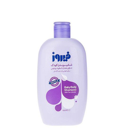 شامپو بدن کودک حاوی عصاره اسطوخودوس 450میل Firooz Lavender Baby Body Shampoo 450ml