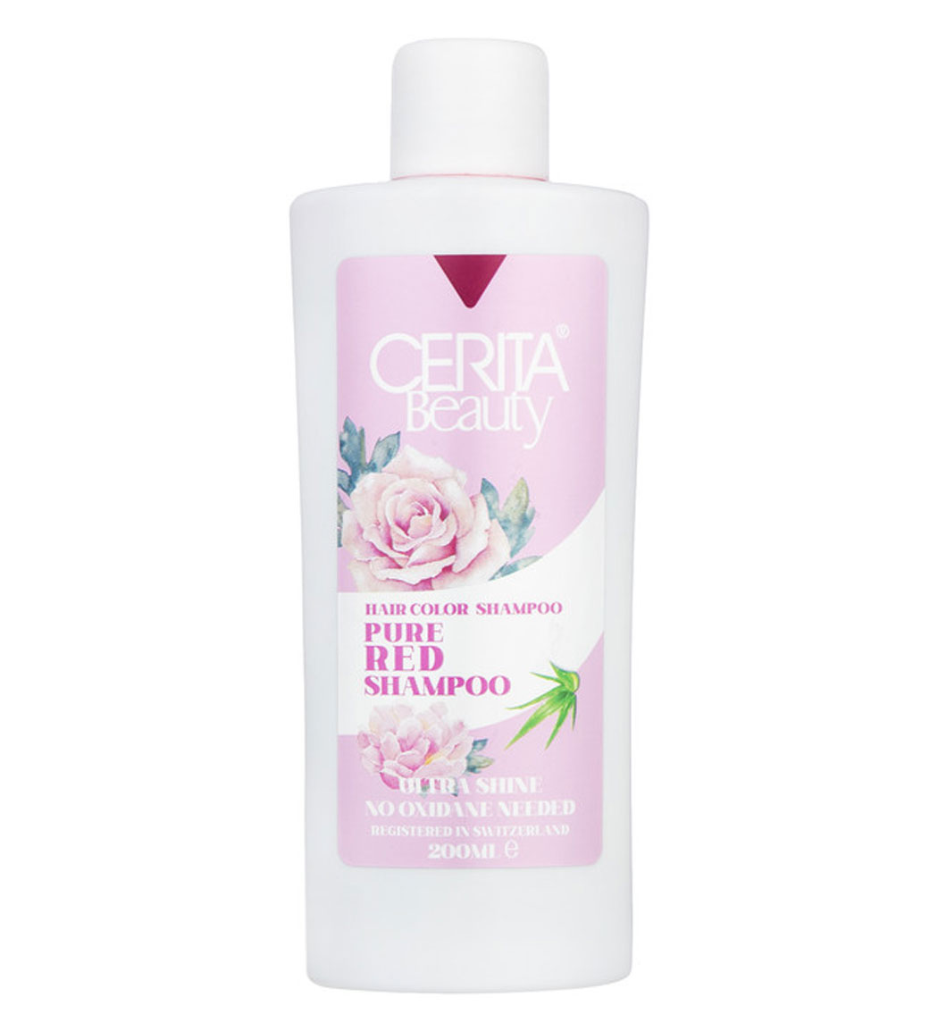 شامپو رنگساژ قرمز 200میل Cerita Beauty Hair Color Shampoo Pure Red 200ml
