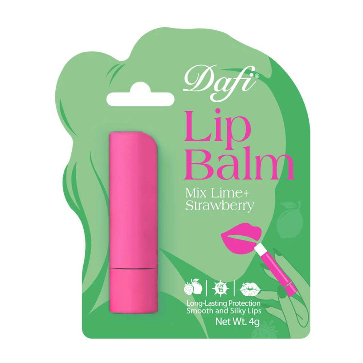 بالم لب با طعم لیمو توت فرنگی وزن 4 گرم Dafi Strawberry Lip Balm
