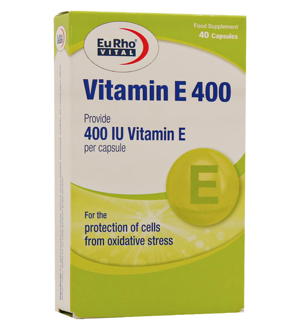 کپسول ویتامین E 400 سافت ژل بسته 40 عددی Eurho Vital Vitamin E 400 Iu Capsules