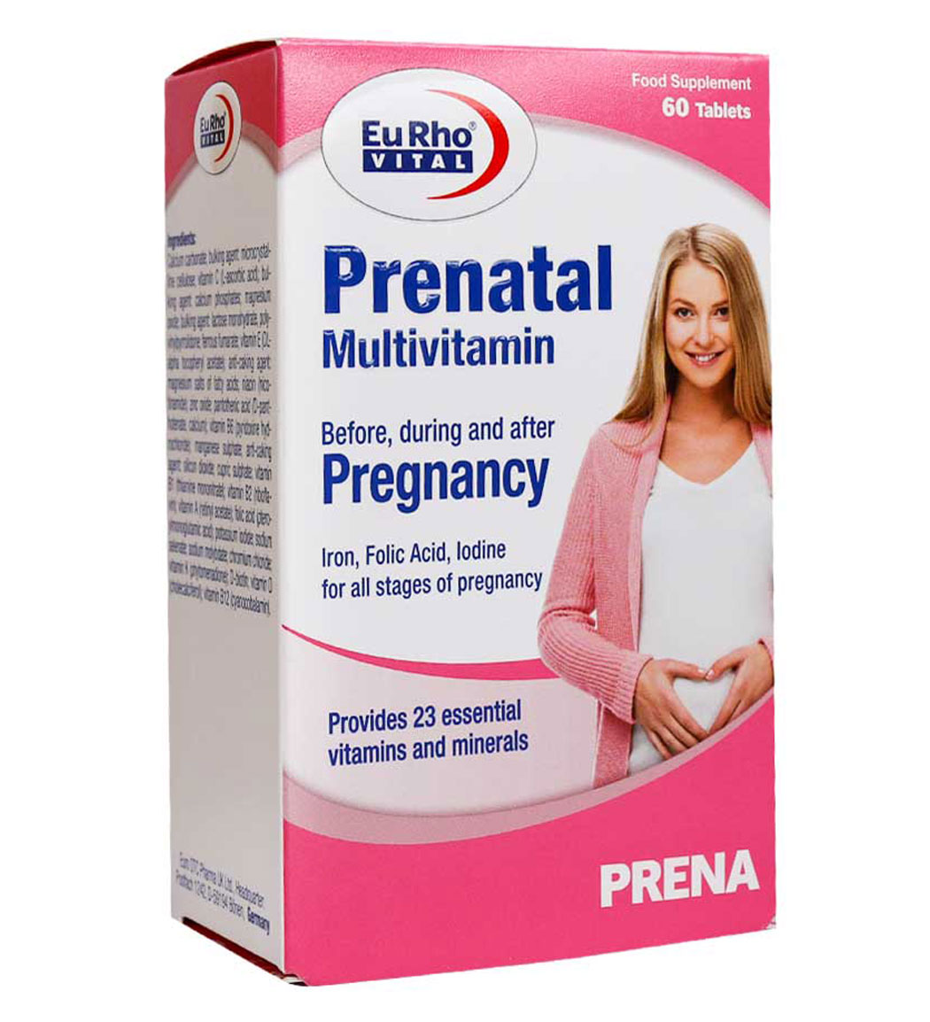 قرص پریناتال مولتی ویتامین بسته 60 عددی Eurho Vital Prenatal Multivitamin 60 Tablets