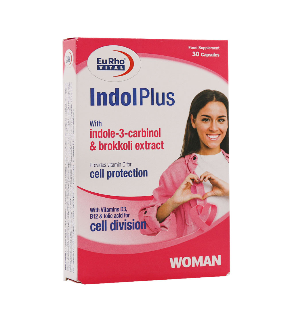 کپسول ایندول پلاس  بسته 30 عددی Eurhovital Indolplus 30 Capsules