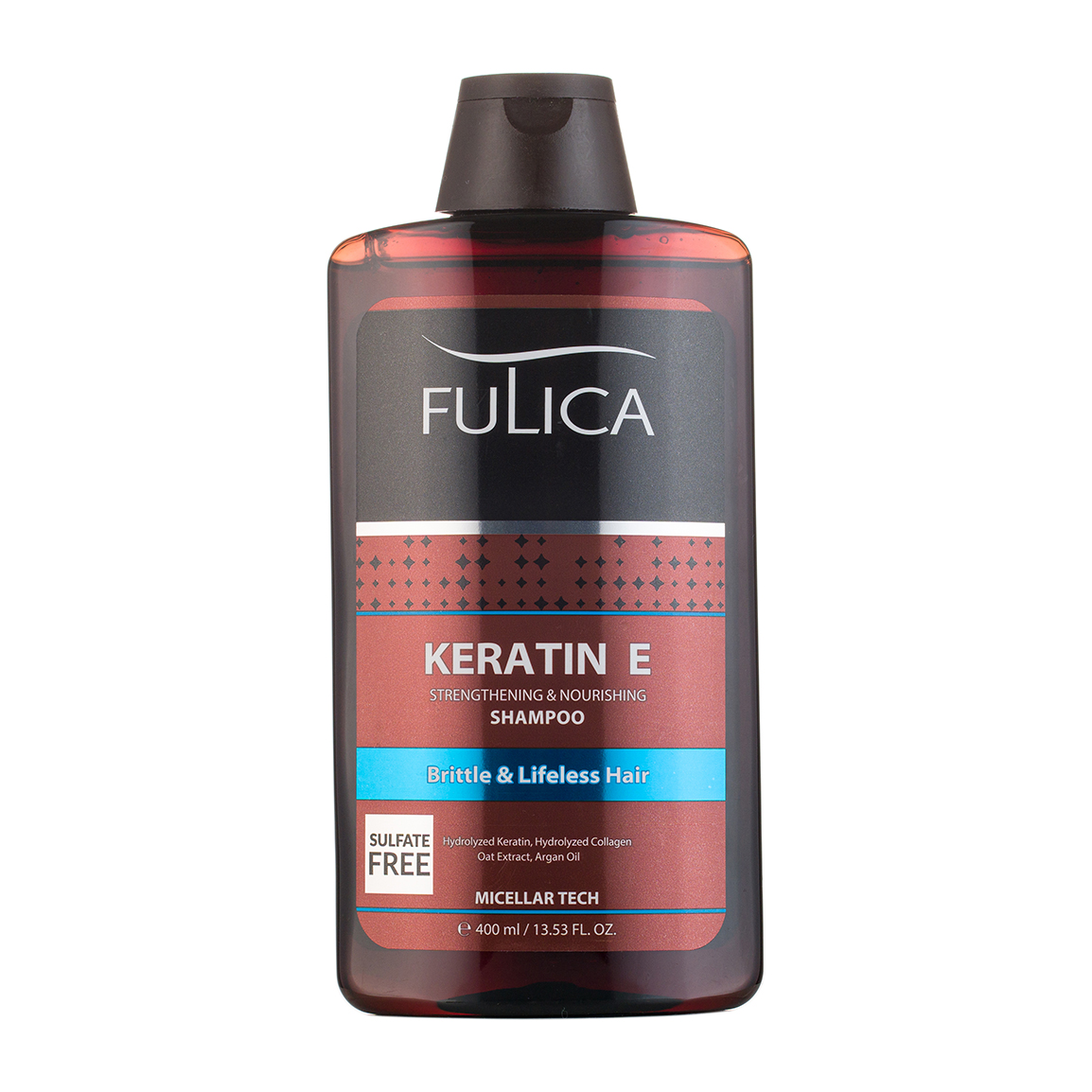 شامپو تقویت کننده مو فاقد سولفات مدل Keratin E حجم 400 میلی لیتر Fulica Keratin E Shampoo 400ml
