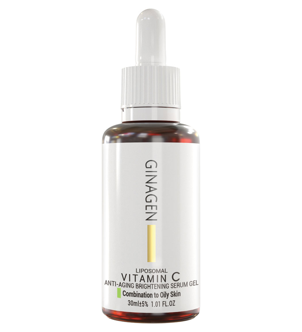 ژل سرم ویتامین C مناسب پوست چرب حجم 30 میلی لیتر Ginagen Vitamin C Brightening Gel For Oily Skin 30 ml